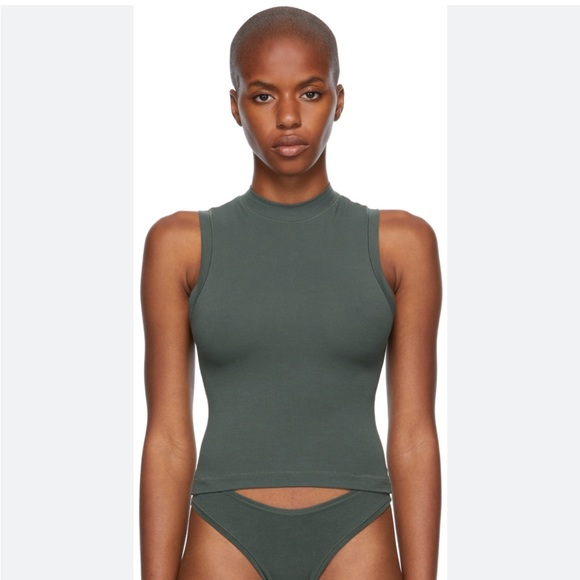 Skims cotton jersey mock neck tank